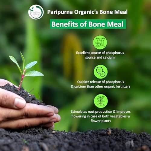 Paripurna Organics Bone Meal 1 kg Fertilizer For Plant | Steamed Bone Meal Natural Plant Fertilizer Home Garden All Kind of Plant