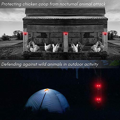LOMEREY Pack of 4 Soar Powered Deer Chaser Light Nocturnal Animal Deterrent Scares Coyote Fox Racoon Skunk Nighttime Animal from Garden, Yard, Chicken Coop