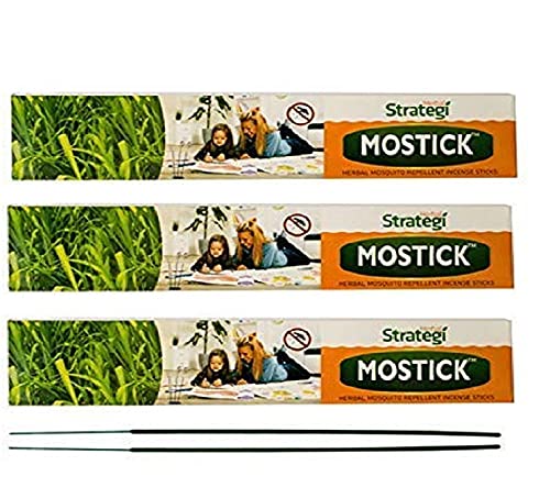 हर्बल रणनीति - MoStick हर्बल मच्छर विकर्षक अगरबत्ती | पूरी तरह से हर्बल | मच्छर भगाने वाली अगरबत्ती | लेमनग्रास, यूकेलिप्टस, पामारोसा और नीम से बना है| पर्यावरण के अनुकूल और बायोडिग्रेडेबल | इरिटेंट-फ्री, केमिकल-फ्री | बेबी-सेफ, स्किन-सेफ, पीएल