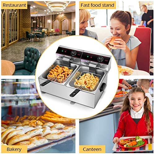 Kobbey Deep Fryer Machine Electric 12 Ltr Double Tank 6+6 Ltr with Copper Heater 5 Year Warranty