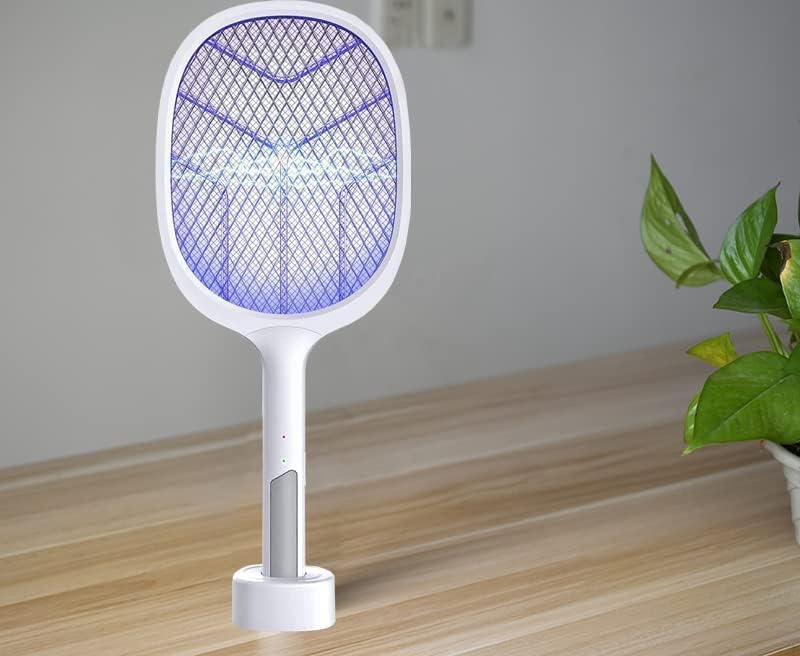 BRITA मॉस्किटो बॅट with UV Light Lamp Five Nights Mosquito Killer Autokill 2-in-1 Mosquito Racket 1200mAh लिथियम-आयन रिचार्जेबल बॅटरी हँडहेल्ड इलेक्ट्रिक फ्लाय स्वेटर रॅकेट (मॉस्किटो रॅकेट)