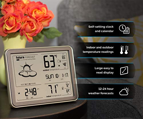AcuRite 75077 Wireless Weather Forecaster with Remote Sensor and Atomic Clock