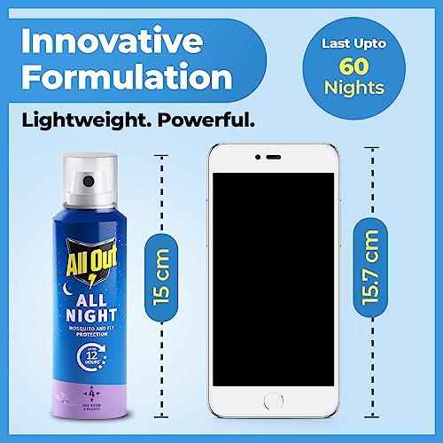 All Out All Night Mosquito Repellent Spray, 30ml | 1 Spray in Each Top Corner of the Room for 12 Hours Mosquito Protection | Lasts 60 Nights