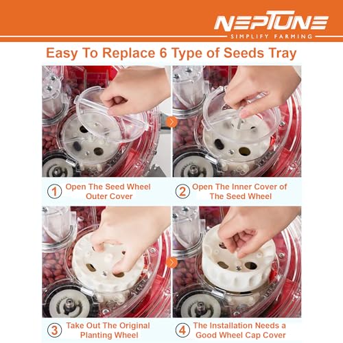 Neptune Simplify Farming Hand Operated Agricultural Manual Seeder, 12 Teeth Seed Planter, Single Row Type Roller Plant Seeder, Seeding Machine Suitable for Multiple Agriculture Seeds