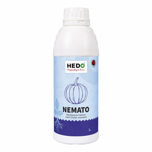 HEDO नेमाटो (पैसिलोमाइसेस लिलासिनस 2x10^8 CFU/ml) लिक्विड (1L) बायो-ऑर्गेनिक बीज और बगीचे के पौधों के लिए - विभिन्न नेमाटोड के खिलाफ