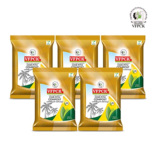 बागेसाठी VFPCK ऑर्गेनिक कॉयर पिथ कंपोस्ट 10kg (2kg X 5 चा कॉम्बो पॅक)