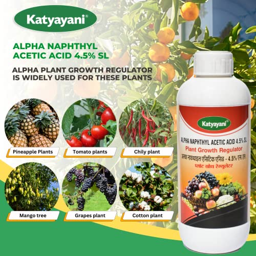 Katyayani Alpha Naphthyl Acetic Acid 4.5% SL : Plant Growth Regulator - Improves Quality Yield of fruits (250ml x 2)