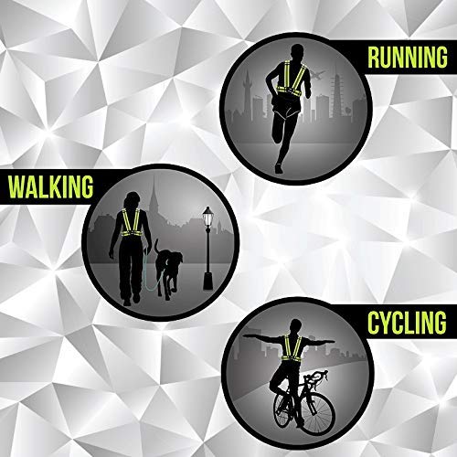 Okayji Safety Reflective Adjustable Cross Belt High Visibility Gear Stripe Vest Running Walking Construction for Men and Women