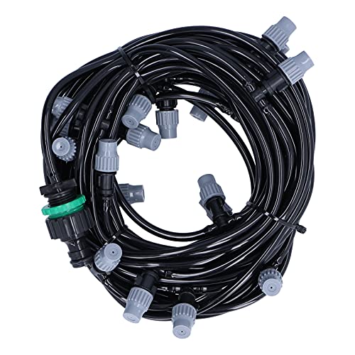 Ubersweet® Spray Cooling System, PVC+ABS 4/7 Irrigation Hose with 20 Misting Nozzles for Gardens for Greenhouses for Lawns for Agriculture