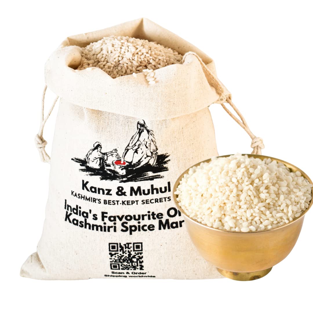 KANZ & MUHUL Natural Premium (2 Kg) Pure Mushk Budij Kashmiri Aromatic Rice Naturally Aged, Rich Aroma, Natural Scented Perfect Fit For Everyday | Highly Nutritious, Delicious Natural Fragrance Mushk Budij Kashmiri Aromatic Rice Basmati Rice 2 Kg