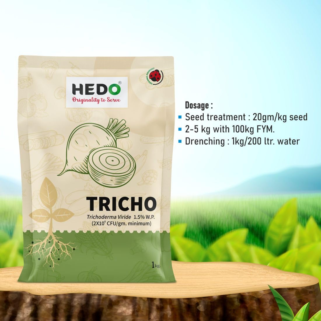 HEDO ट्राइकोडर्मा विराइड पाउडर (1Kg) बीज और युवा पौधों के लिए जैविक - फंगल और बैक्टीरियल रोग को नियंत्रित करने के लिए जैविक