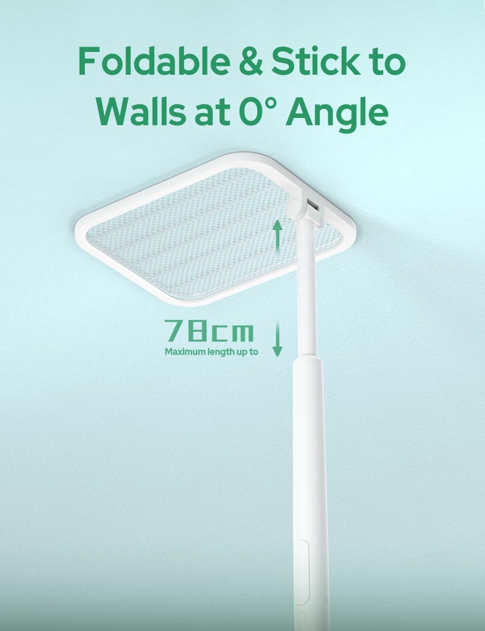 CostarMatter 3500V Electric Mosquito Racket Bat - UV Purple Light, Rechargeable Handheld Extendable Electric Fly Swatter Up to 78CM, 1200mAh Auto Mode Mosquito Killer Foldable Racket