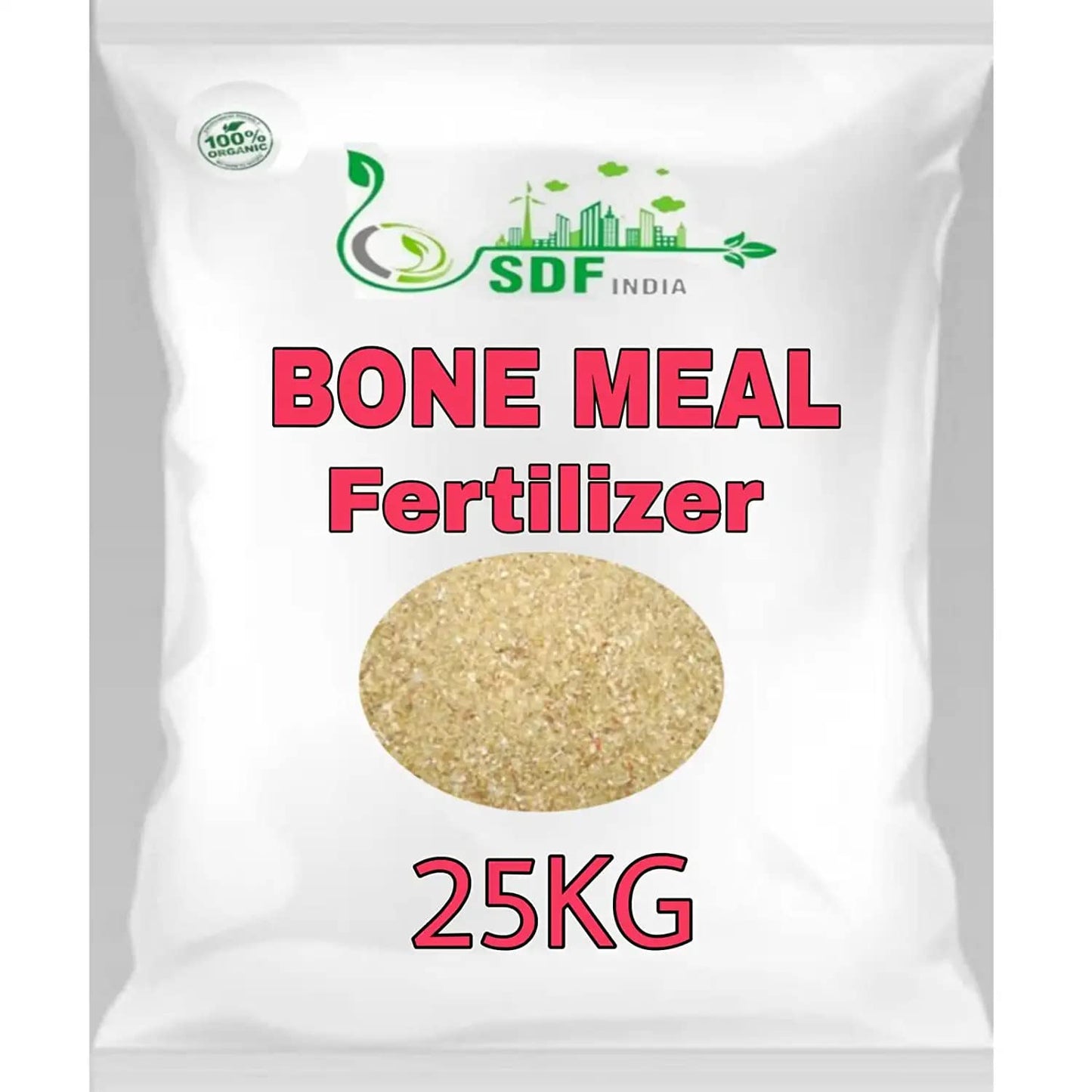 SDF India Bone Meal for Plants Home Gardening | Steamed Bone Meal | Rich in Phosphorus and Calcium | Natural Plant Fertilizer| (25kg)