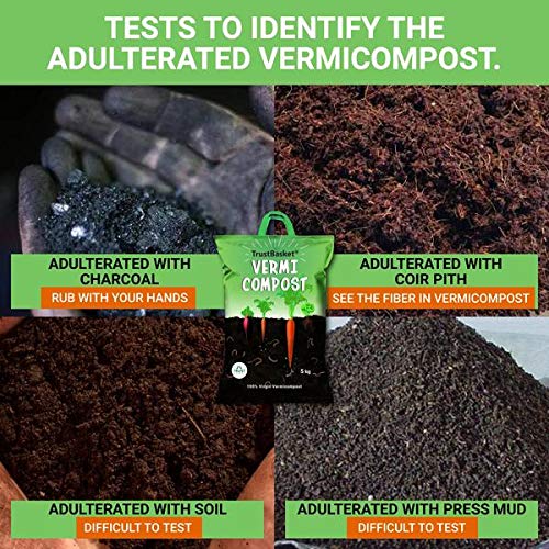 TrustBasket Organic Vermicompost Fertilizer Manure For Plants 5 Kg Green