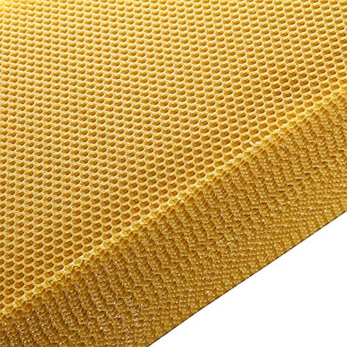 KB Netrue Honey Bee Honey Sheets10-Piece Beeswax Honeycomb Sheets Wax Foundation Beekeeping Beeswax Sheet Bee Nest Foundation Wax Sheet Beehive Bed Hive Honey+Nest+Base (yellow-10)
