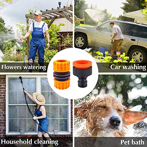Pinolex® 3/4 Inch Garden Hose Extended Quick Connector Car Wash Water Pipe Fittings Repair Coupling Joints and 1PC 1/2" and 3/4" Tap Adaptor