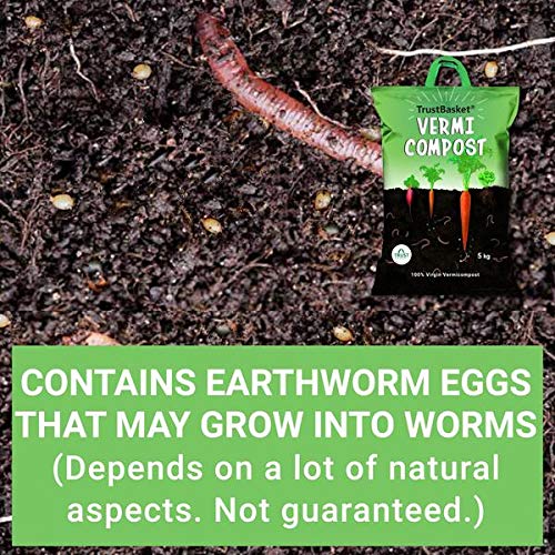 TrustBasket Organic Vermicompost Fertilizer Manure For Plants 5 Kg Green