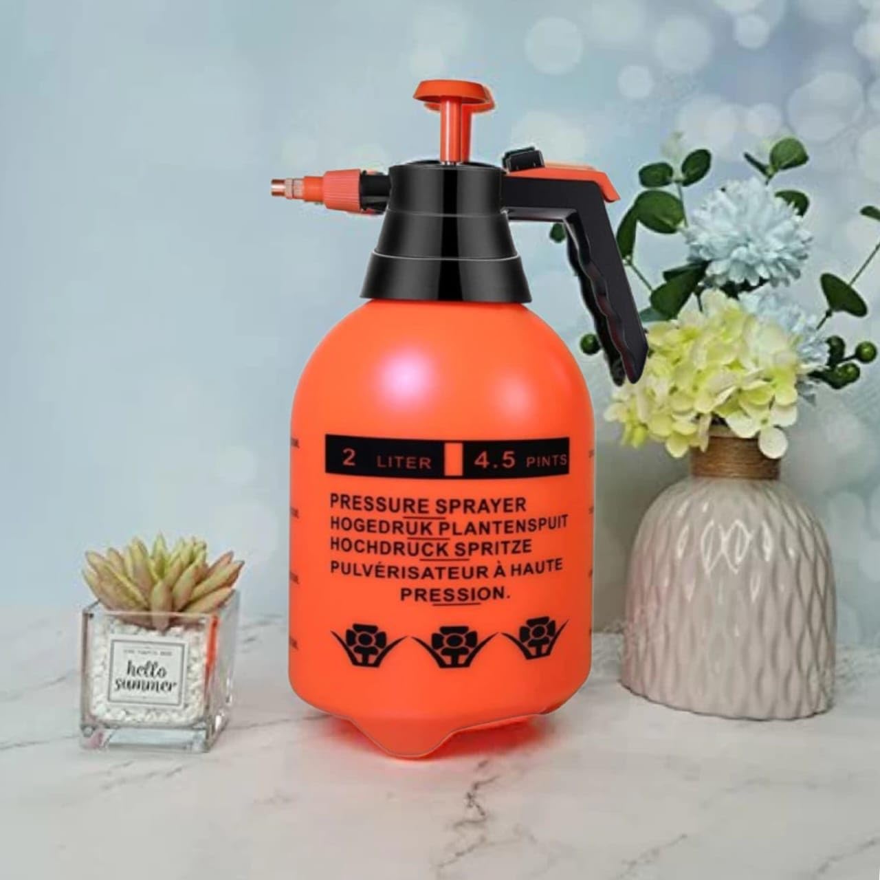 Pressure Spray Pump (2L) | Gardening Water Pump Sprayer | Plant Water Sprayer for Home Garden | Spray Bottles for Garden Plants and Lawn | Plant Watering Cane |