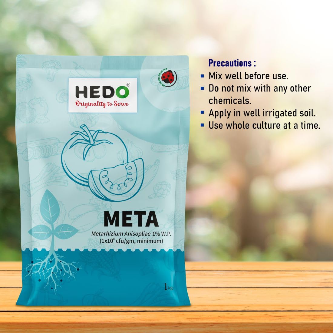HEDO मेटारिज़ियम एनिसोप्लिए (1x10^8 CFU/gm) बायो-ऑर्गेनिक (1kg) पौधों के लिए सभी बीटल, वीविल, व्हाइट ग्रब, एफिड्स, थ्रिप्स को नियंत्रित करने के लिए