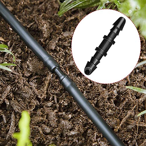Pinolex® 1/4 4mm Feeder Line Drip Irrigation Fittings Kit 40 Piece Set for Dripping Pipe Tubing - Tees, Elbows, Straight, 4way - Barbed Connectors Parts for tube Sprinkler Garden Systems (pack of 40)