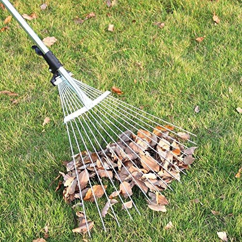 Leaf Rake, Garden Rake, Retractable Non-Slip Handle for Agriculture Homes