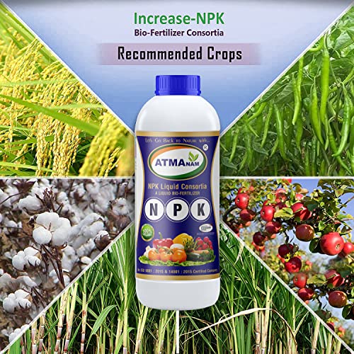Atmanam BIO Fertilizer CONSORTIA (Nitrogen, Phosphate, Potash) NPK Plant Growth Promoter, Nutrition Enhancer Supplement, Bio Stimulant, Immunity Builder for Plants & Crops (6)