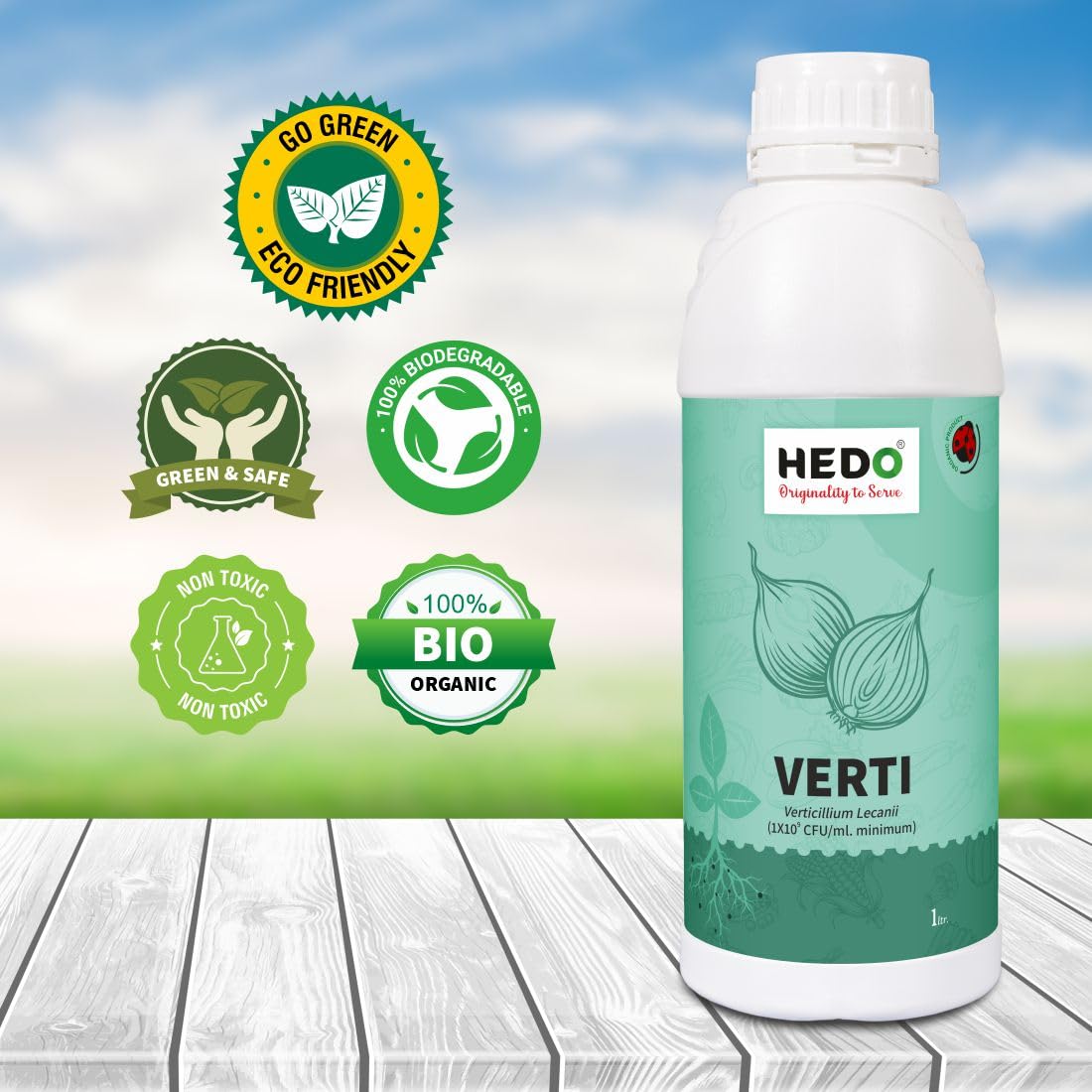 HEDO वर्टिसिलियम लेकानी बायो-ऑर्गेनिक लिक्विड (1L) पौधों के लिए - एफिड्स, थ्रिप्स और व्हाइटफ़्लाइज़ जैसे चूसने वाले कीटों के खिलाफ़