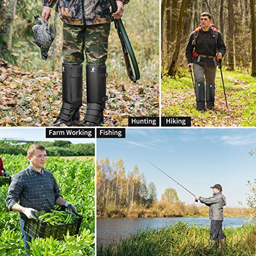 GearOZ Snake Gaiters, Waterproof Snake Guards for Lower Legs, Snake Bite Protection Chaps with 12 Individual PE Panels for Hunting Hiking and Farm Working