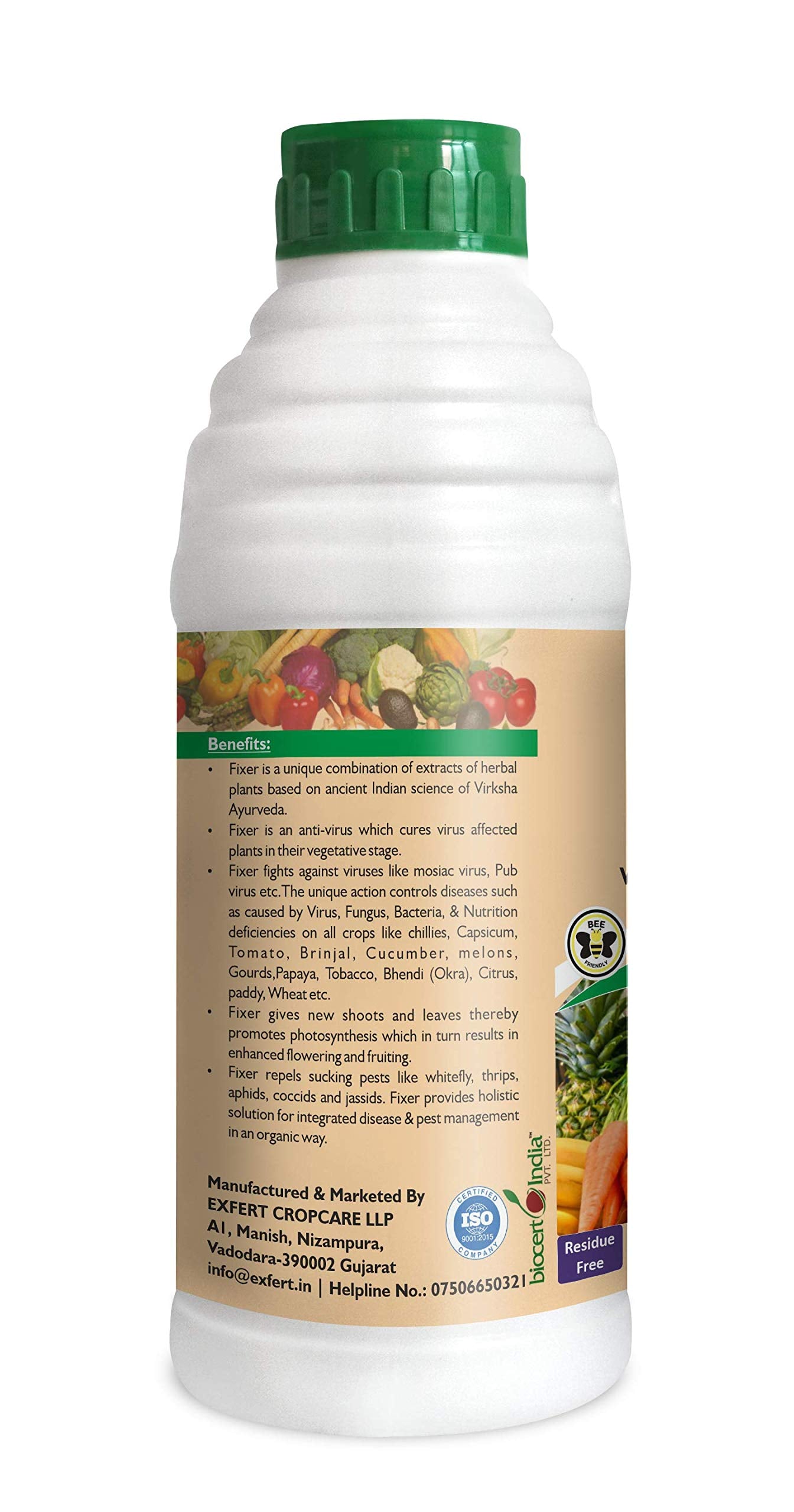 Exfert Fixer (Natural Plant Extract Viricide-Controls Yellow Mosaic and Leaf Curl Virus for Plants in Horticulture, Hydroponics, Green House) 250ml