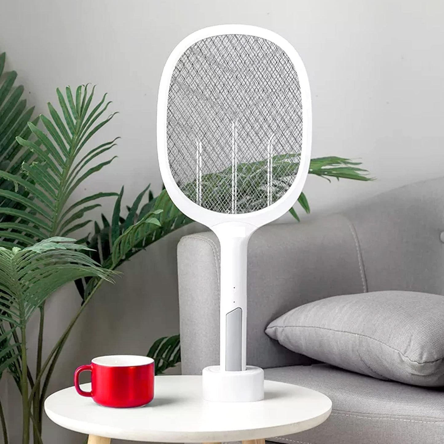 BRITA मॉस्किटो बॅट with UV Light Lamp Five Nights Mosquito Killer Autokill 2-in-1 Mosquito Racket 1200mAh लिथियम-आयन रिचार्जेबल बॅटरी हँडहेल्ड इलेक्ट्रिक फ्लाय स्वेटर रॅकेट (मॉस्किटो रॅकेट)