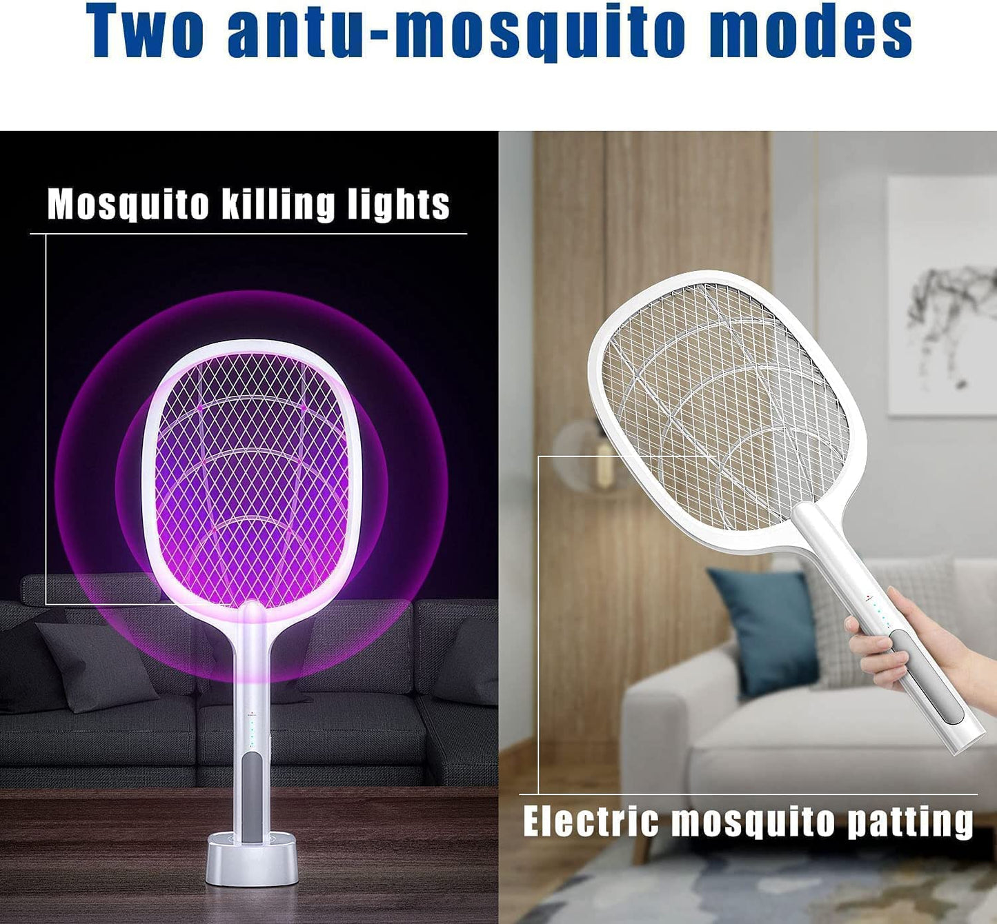Mosquito-Bat-with-UV-Light-Lamp-Five-Nights-Mosquito-Killer-Autokill-2-in-1-Mosquito-Racket-1200mAh-Lithium-ion-Rechargeable-Battery-Handheld-Electric-Set-Swatter-Wood-Board