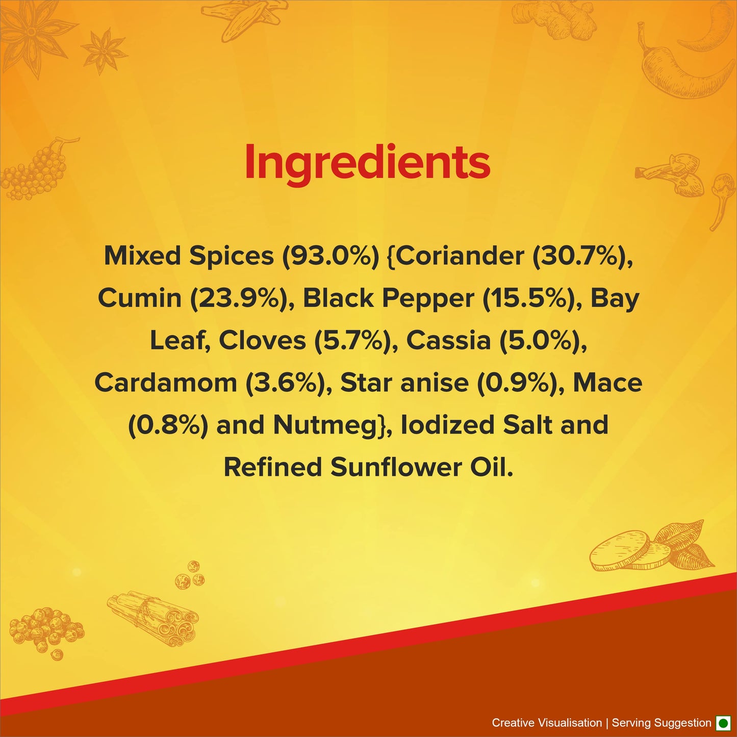 आशीर्वाद शाही गरम मसाला, 100 ग्राम, प्रामाणिक स्वाद और रंग के लिए मिश्रित मसाला