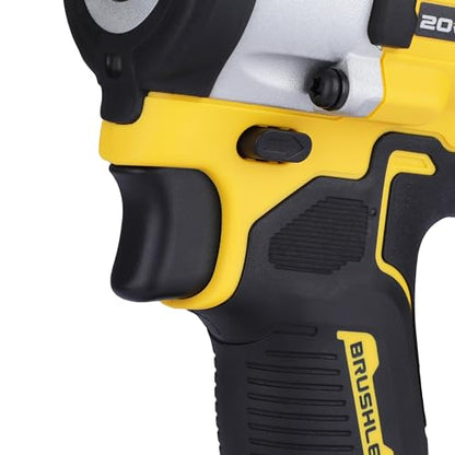 DEWALT DCF922N-B1 1/2'' 20V मॅक्स ली-आयन रिव्हर्सिबल कॉर्डलेस ब्रशलेस कॉम्पॅक्ट इम्पॅक्ट रेंच, LED रिंग लाइटिंगसह 610 Nm टॉर्क (बेअर टूल)