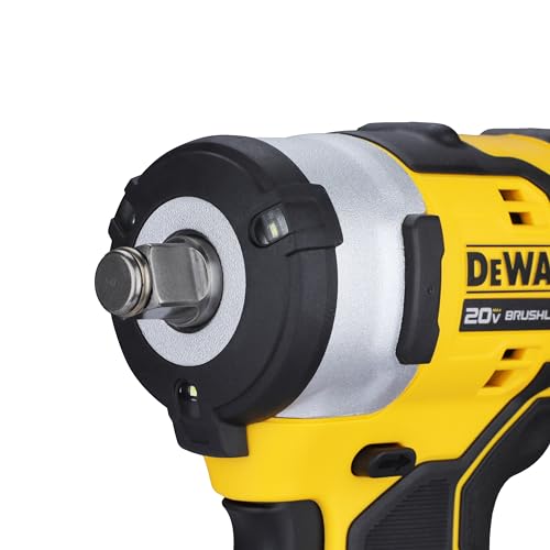 DEWALT DCF911N-B1 1/2'' 20V मॅक्स ली-आयन रिव्हर्सिबल कॉर्डलेस ब्रशलेस कॉम्पॅक्ट, 542 Nm टॉर्क (बेअर टूल)