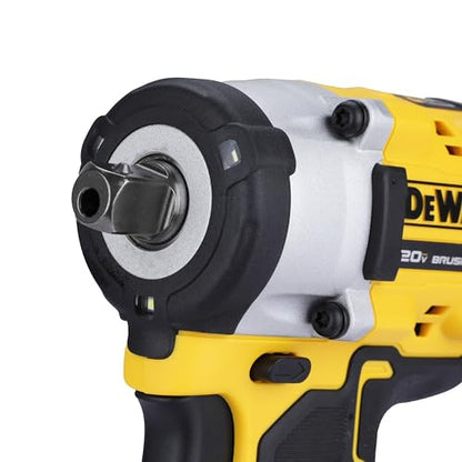 DEWALT DCF922N-B1 1/2'' 20V मॅक्स ली-आयन रिव्हर्सिबल कॉर्डलेस ब्रशलेस कॉम्पॅक्ट इम्पॅक्ट रेंच, LED रिंग लाइटिंगसह 610 Nm टॉर्क (बेअर टूल)