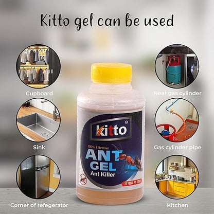 Kitto Ant Gel - Ready to Use, Easy to apply gel for Home, Office, Warehouse || Eco-friendly 100% effective for Ant Killing, Natural Ant killer Gel, Ant-Liner