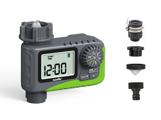 RainPoint ITV 105 Automatic Garden Drip Irrigation Water Timer | 1-Zone | Universal Tap Adapter | LCD