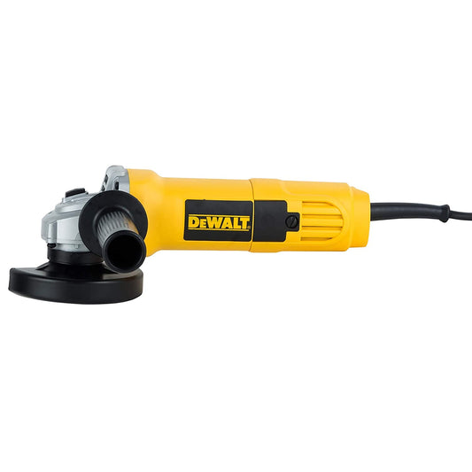 DEWALT DW801-IN, 850W, 4'' (100mm) हेवी ड्युटी अँगल ग्राइंडर हेवी ड्युटी ऍप्लिकेशन्ससाठी स्पिंडल लॉक आणि टॉगल स्विचसह इंजिनिअर केलेले आहे, 2 वर्षांची वॉरंटी (साइड हँडल समाविष्ट)