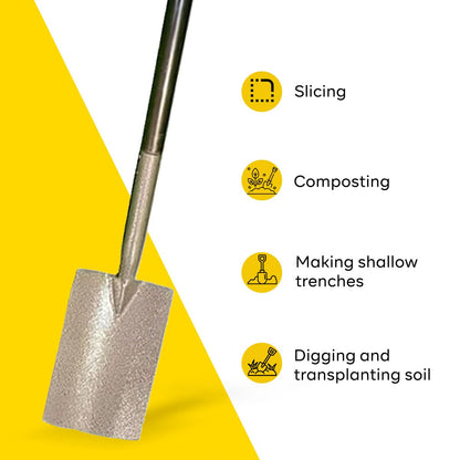 Yuvcon Shovel for Digging, Made of Metal for Heavy-Duty use, Lightweight, Easy to Carry Shovel for Gardening & Agriculture Digging Tool (Rectangle)