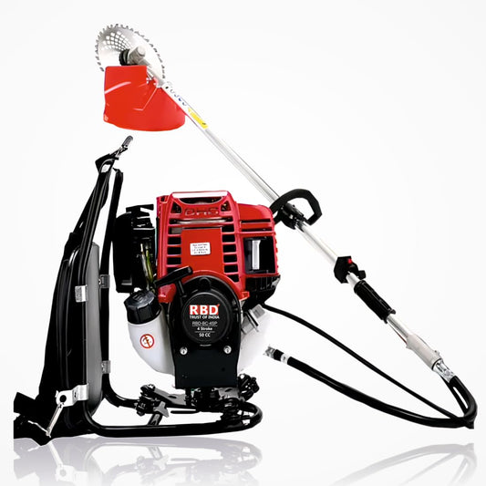 50cc 4-Stroke Backpack Brush Cutter | Heavy Duty Grass Trimmer &amp; Weed Wacker | RBD-BP-4S-50