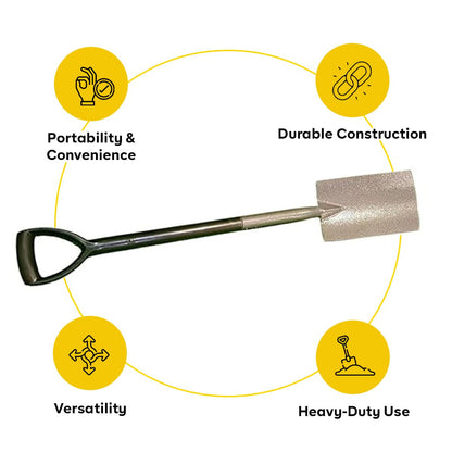 Yuvcon Shovel for Digging, Made of Metal for Heavy-Duty use, Lightweight, Easy to Carry Shovel for Gardening & Agriculture Digging Tool (Rectangle)