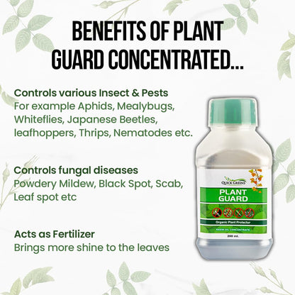 Quick Greens Plant Gurad Concentrate Organic Cold Pressed Natural Neem Oil for Indoor and Outdoor Plants- 250 ml (250)