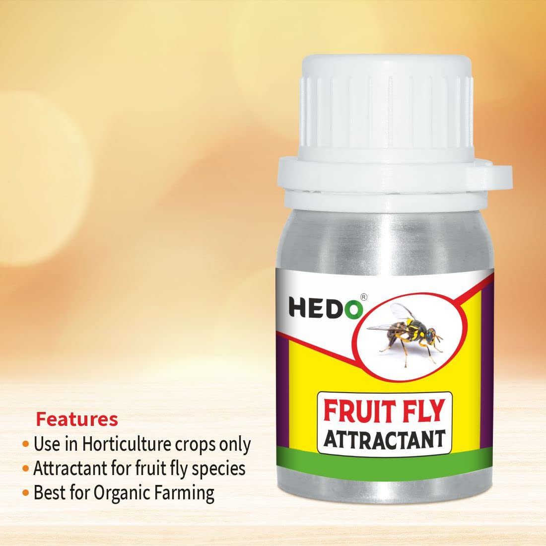HEDO फ्रूट फ्लाई ट्रैप अट्रैक्टेंट 50ml (मिथाइल यूजेनॉल) बैक्ट्रोसेरा डोर्सलिस 1 का पैक