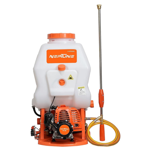 NEPTUNE SIMPLIFY FARMING Knapsack Power Sprayer with 2 Stroke Advanced Technology 26 Cc Petrol Engine, 20 L Backpack Sprayer for Pesticides, Agriculture, Gardens, Commercial Spray -Nf-708, Multicolor