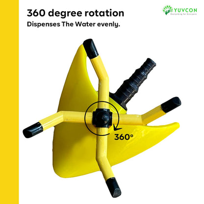 YUVCON Sprinkler for Garden, 4 arm Sprinkler with 360 Degree Rotation, Dispenses The Water evenly, fits 1/2", 3/4" & 1" inch Pipe, Water Sprinkler