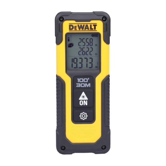 DEWALT DWHT77100 30M कॉर्डलेस लेझर डिस्टन्स मेजरर 2xAAA बॅटरीसह डिस्टन्स एरियासाठी आणि घर, DIY आणि व्यावसायिक वापरासाठी रंग स्क्रीनसह आवाज मापन, 1 वर्षाची वॉरंटी, पिवळा आणि काळा