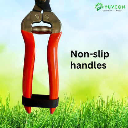 Yuvcon Pruner Snips Scissor Stainless Straight Blade Fruit Snips Non-Slip, Compact Pocket Friendly Fruit Snip, Harvesting Herbs, Fruits or Vegetables