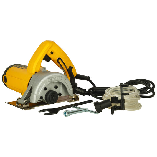 DEWALT DW862 1270 वॅट 4-इंच हेवी ड्यूटी वेट मार्बल कटर/पाना आणि सॉकेटसह टाइल कटर