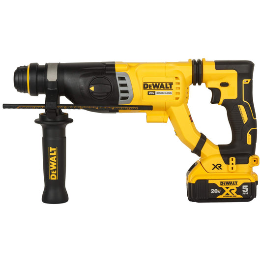 DEWALT DCH263P2 28mm 18V XR Li-ion D-हँडल SDS प्लस कॉर्डलेस रोटरी हॅमरसह ब्रशलेस मोटर w 2x5.0Ah बॅटरी समाविष्ट-परफॉर्म आणि प्रोटेक्ट शील्ड