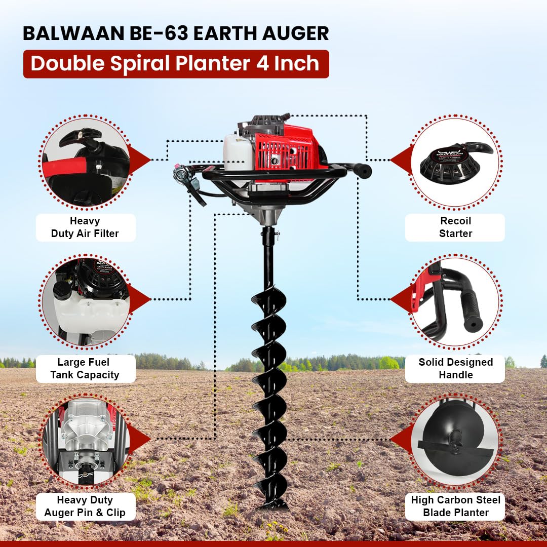 double spiral 4 inch 2 stroke power digger